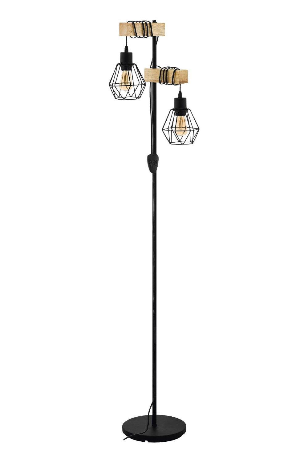 Townshend 5 Natural Metal And Wood 2 Light Floor Lamp